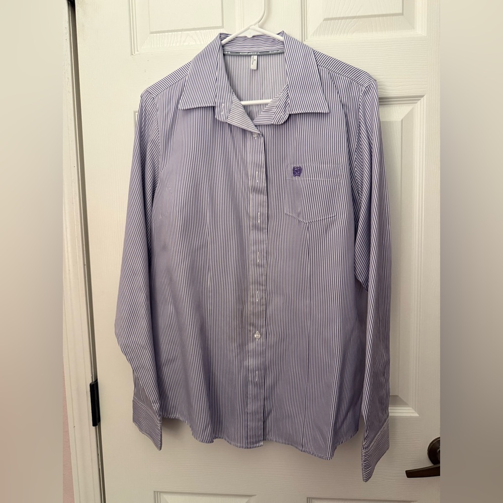 Cinch Women's Purple Striped Button Down Shirt